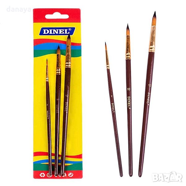 1600 Комплект кръгли четки за рисуване 3 броя, снимка 1