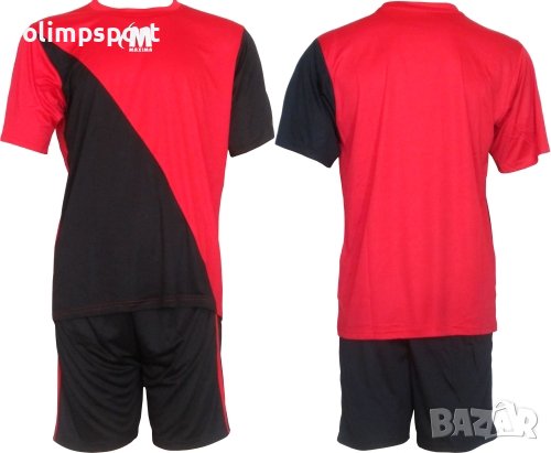Екип за футбол/ волейбол/ хандбал, фланелка с шорти червено и черно., снимка 1