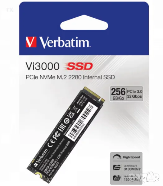 Verbatim Vi3000, 256GB, PCIe Gen.3 NVMe, M.2 , снимка 1