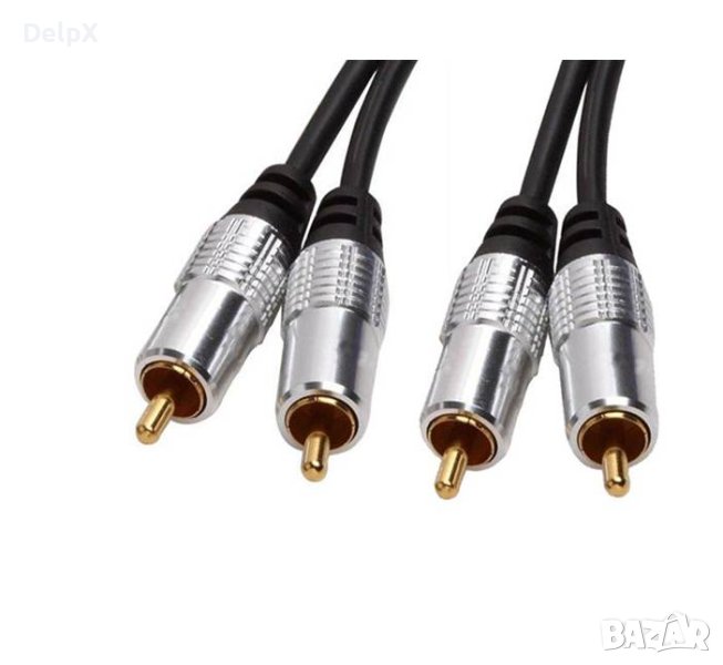Кабел за аудио, високо качество, управление, STEREO, 2xRCA(м), черен, 1,8m, снимка 1