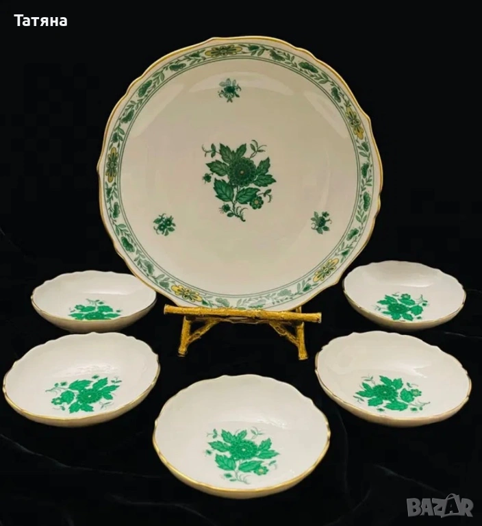 Kaiser Порцеланов сет за сладко, 1 купа + 5 малки купички - Шьонбрун, снимка 1