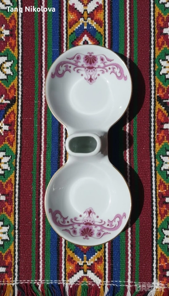 Ретро българска порцеланова солничка, снимка 1