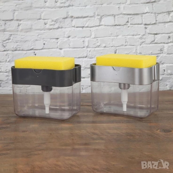 Контейнер-дозатор за течни препарати с почистваща гъба, снимка 1