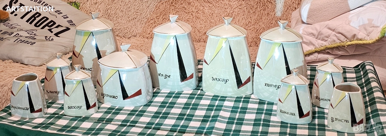 Порцеланов сервиз за подправки СИП и български плата , снимка 1