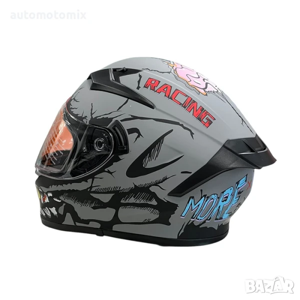 КАСКА ЗА МОТОР С ОЧИЛА, Размери S, M, L, XL - Matt Grey 2 - 721355, снимка 1