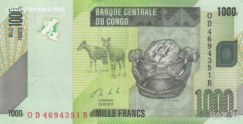 1000 франка 2013, Демократична република Конго, снимка 1