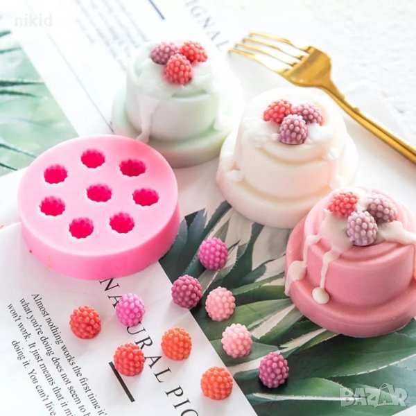 3D Малини Къпини силиконов молд форма за декор украса торта фондан шоколад и др, снимка 1