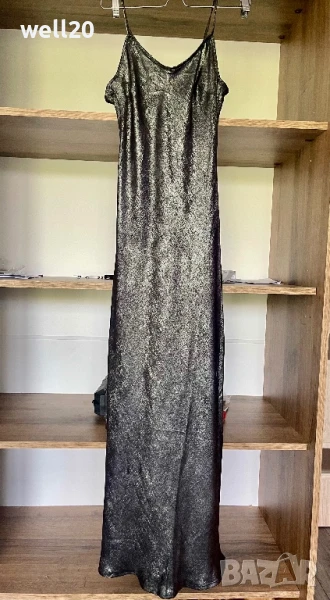 Сребриста дълга рокля, снимка 1