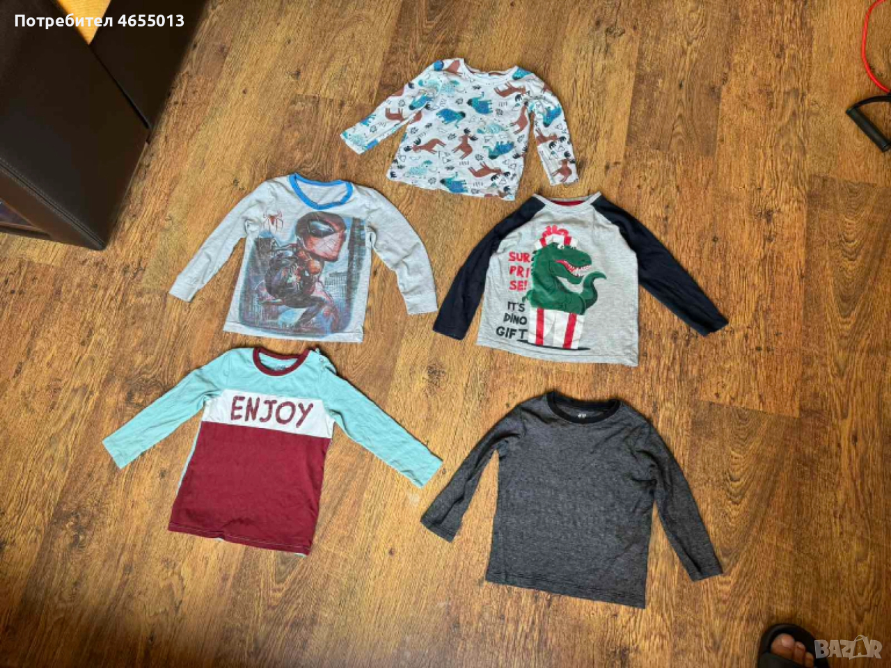 ПОДАРЯВАМ Комплект 5бр. детски блузи с дълъг ръкав, снимка 1