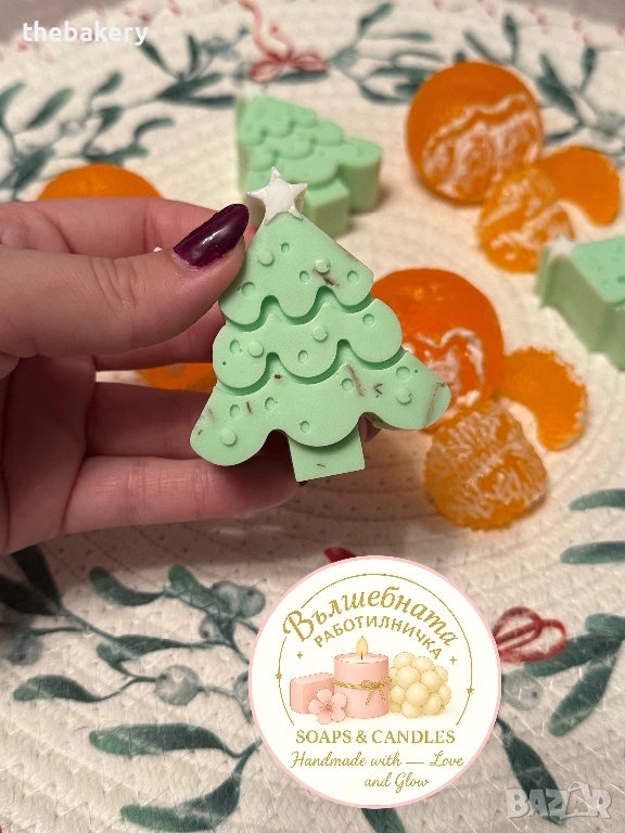 Коледни сапунчета- Елха,Мандарина,Снежинка,Еленче,Къща , снимка 1