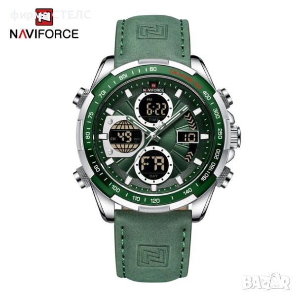 Мъжки часовник Naviforce Military Watch, Сребрист / Зелен, снимка 1