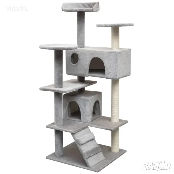 vidaXL Котешко дърво със сизалени стълбове, 125 см, сиво (SKU:170475), снимка 1