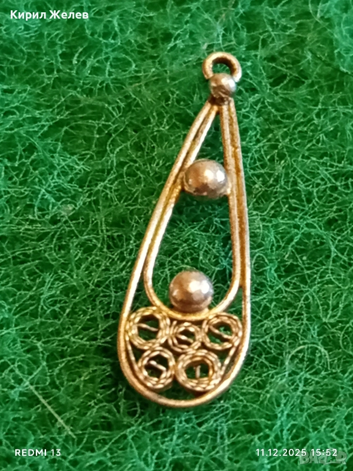 ВЪЗРОЖДЕНСКИ СТИЛ СРЕБЪРНА ВИСУЛКА ФИЛИГРАННА ИЗРАБОТКА с ГРАНУЛАЦИЯ 52428, снимка 1