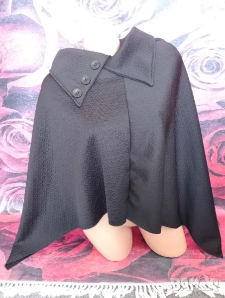 Черно пончо С/М, снимка 1