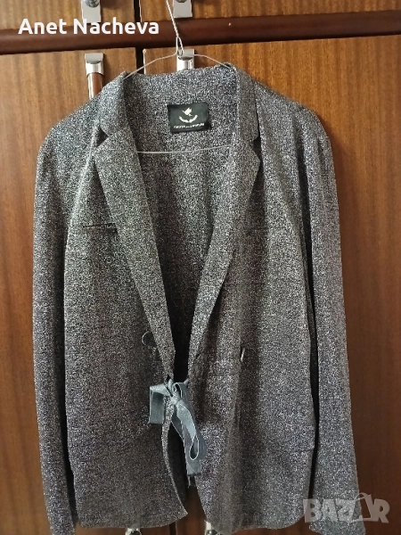 Сако дамско Официално-черно сребристо, снимка 1