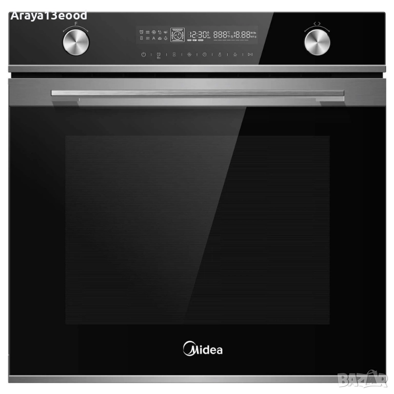 Фурна за вграждане с микровълнова печка Midea MEK45KIX - 2 в 1, 50 л, 8 функции, Easy Clean, снимка 1