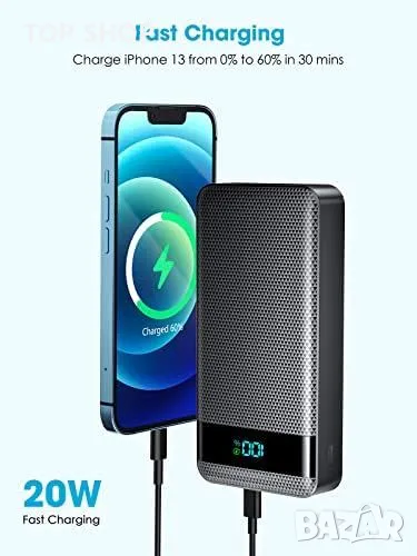 Нов Power Bank 30000mAh Бързо Зареждане 4 Порта Външна Батерия зарядно, снимка 1