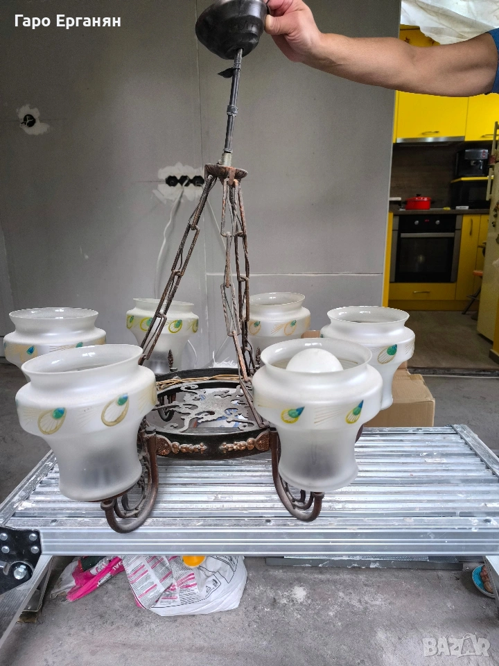 месингов полилей с шест крушки , снимка 1