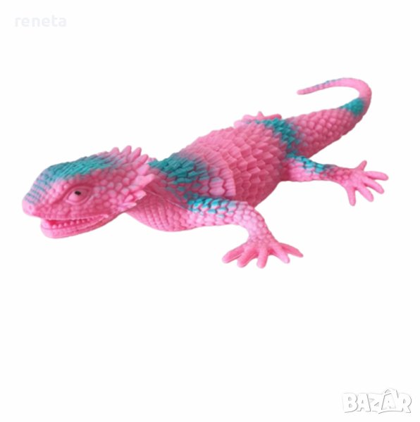 Фигурка Ahelos, Гущер, Гумен, Розов, 21 см, снимка 1