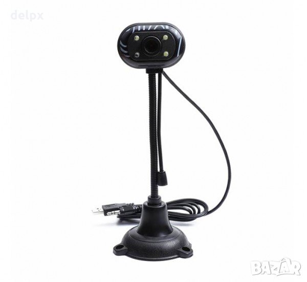 WEB видео камера за компютър, лаптоп, гъвкава поставка, микрофон и LED светлини 640x480, снимка 1