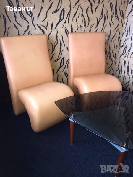 Стол от естествена кожа /2 броя/, снимка 1