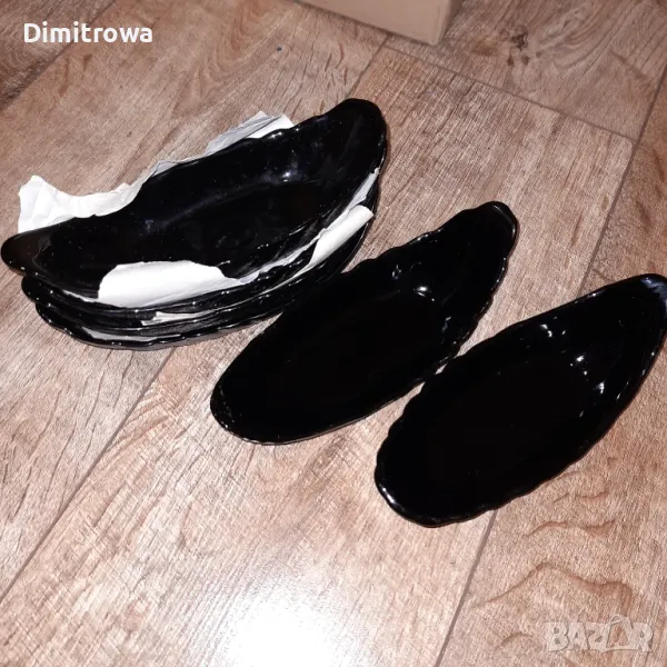 Черно стъкло 6бр купучки, снимка 1