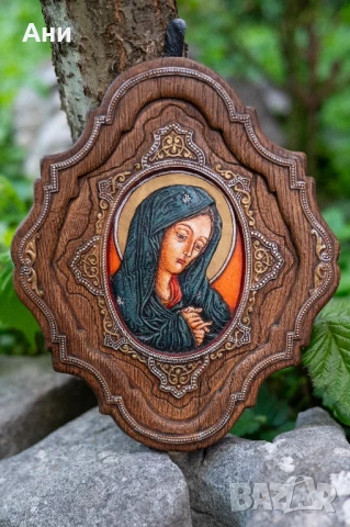 Икона Уникат Дева Мария Младенеца Св. Петка Николай Кашев, снимка 5 - Икони - 51027251