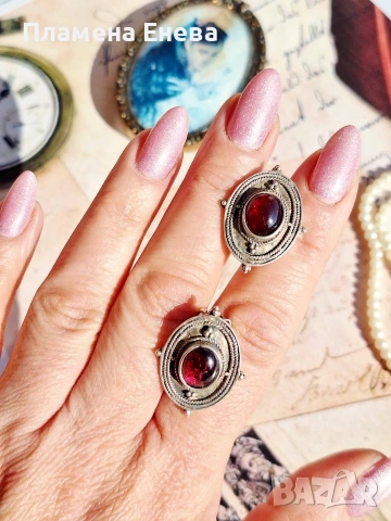 Винтидж сребърни обеци, снимка 7 - Обеци - 53315939