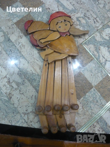 Стара, дървена закачалка, снимка 2 - Антикварни и старинни предмети - 53933713