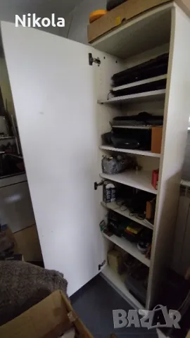 Офис шкаф - еднокрил гардероб с рафтове 52/196/35,5 - бял, снимка 8 - Гардероби - 49611235