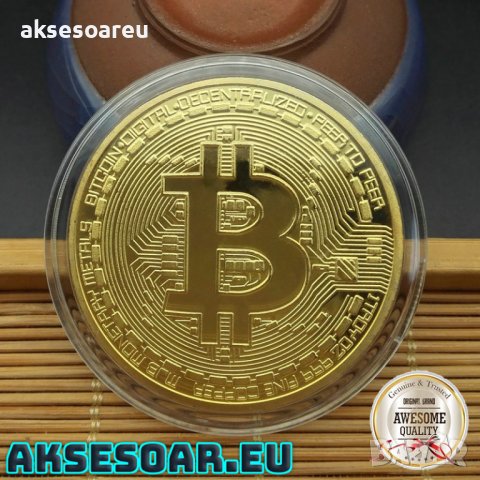 Позлатена биткойн монета за колекция сувенири за познавачи на Bit Coin криптовалутата метална физиче, снимка 17 - Нумизматика и бонистика - 42191792