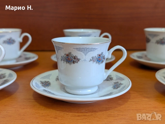 Комплект 6 чаши за кафе, чай, с чинийки, чисто нови, снимка 3 - Сервизи - 54128578