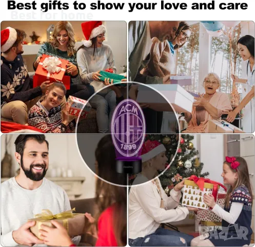 AC Milan 3D LED лампа с дистанционно , снимка 6 - Футбол - 48341884