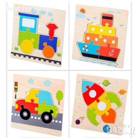 Монтесори- комплект от 6 дървени образователни пъзела, снимка 5 - Игри и пъзели - 44462707