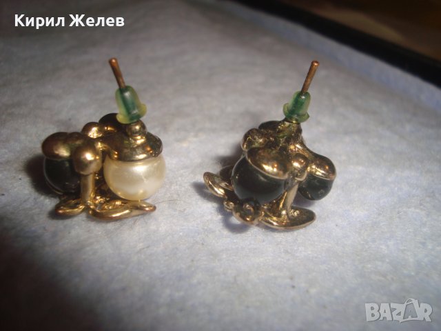 ПОЗЛАТЕНИ СТАРИ ПЕРЛЕН ТИП АРТ ОБЕЦИ с КРИСТАЛИ 17164, снимка 8 - Обеци - 37685785