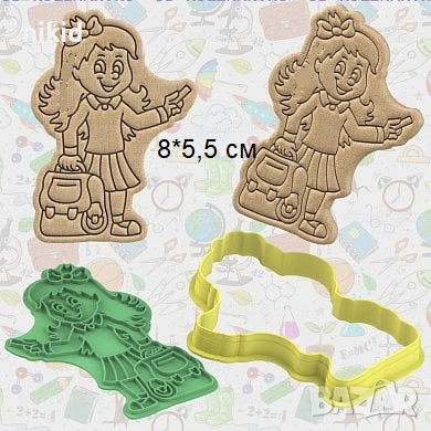 Ученик Ученичка дете момиче момче пластмасов резец форма фондан тесто бисквитки, снимка 2 - Форми - 36513547