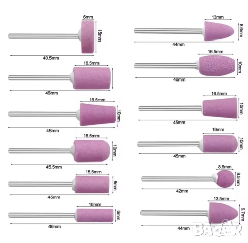 12бр корундови абразивни камъни, снимка 5 - Други инструменти - 52252047