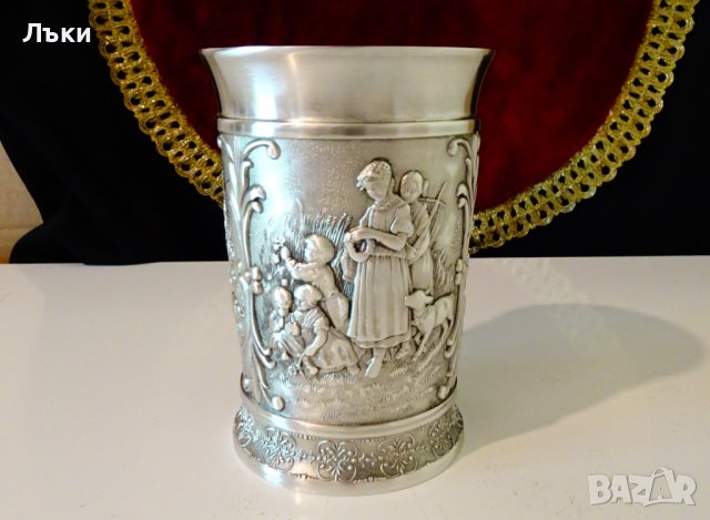 Калаена чаша 300 мл.,халба,уникални селски картини. 