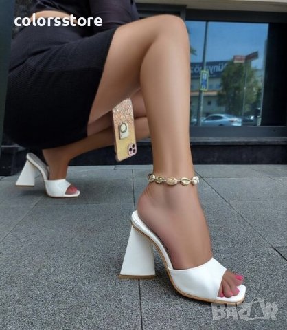 Чехли на ток - бял лак - SD1, снимка 2 - Чехли - 37160740