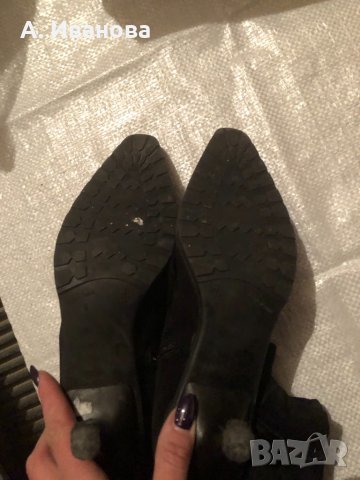 Дамски ботуши естествен велур Mome, снимка 4 - Дамски ботуши - 30634308