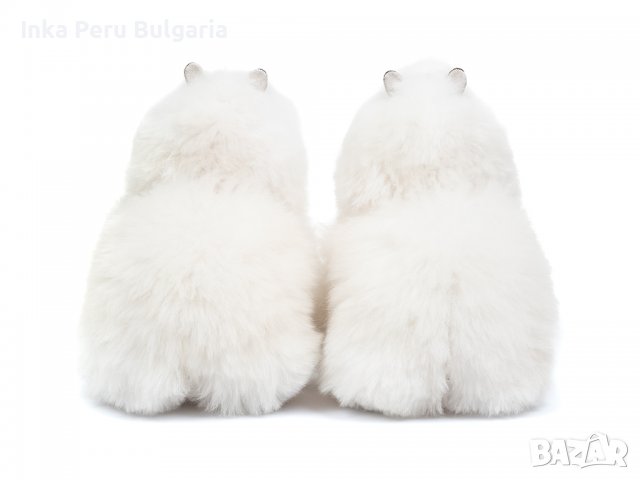  Усмихната алпака – голяма, 32 см, Ivory White, снимка 4 - Плюшени играчки - 37122379