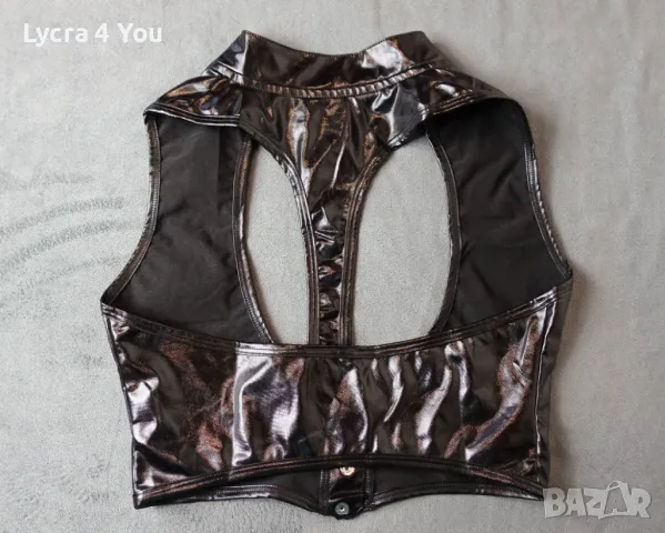 S лачено винил бюстие с широко деколте, снимка 9 - Корсети, бюстиета, топове - 47414325