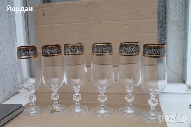 6 броя чаши за вино  /кристал ''Bohemia'' Чешка република/