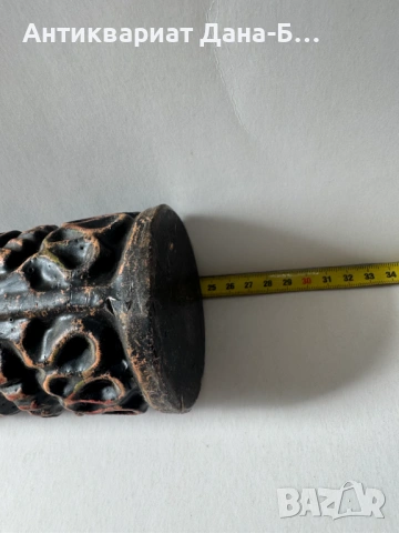 Ретро декоративна свещ с етно мотиви – Стилизирано „Слънчево лице“, Винтидж арт, снимка 3 - Антикварни и старинни предмети - 54238179