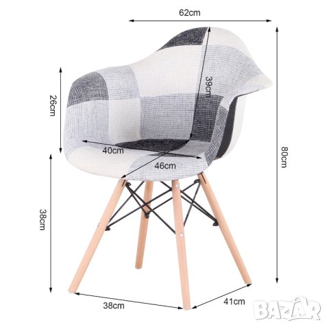 Висококачествени трапезни столове тип кресло пачуърк LQ-BBPY-2BLH, снимка 2 - Столове - 42873583