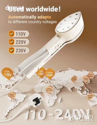 Ютия за дрехи с пара Jack & Rose, 3 в 1, двойно напрежение 110-240V, снимка 3 - Ютии - 50592628