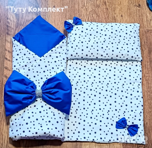 Комплект от памучно портбебе ( одеяло, чувалче),подложка с възглавница, снимка 2 - Спално бельо и завивки - 37954287