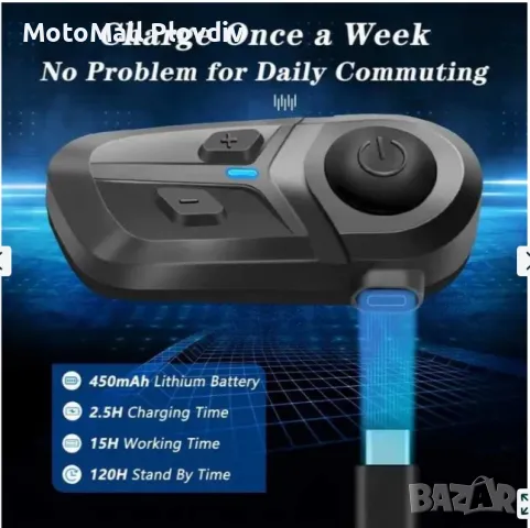 Интерком за мотоциклет комуникация за каска, снимка 2 - Аксесоари и консумативи - 49347915