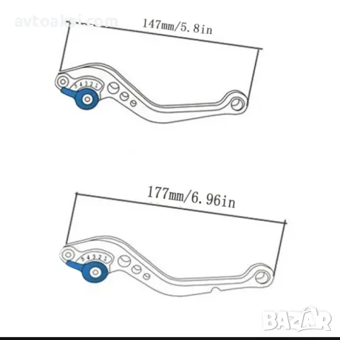 Универсални алуминиеви спортни ръчки за съединител и спирачка 5 цвята, снимка 7 - Аксесоари и консумативи - 49130922