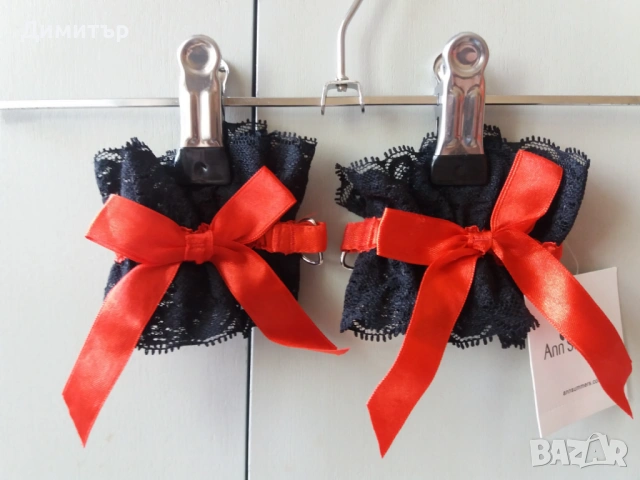  Еротичини дантелени белезници с панделки и метални халки Ann Summers